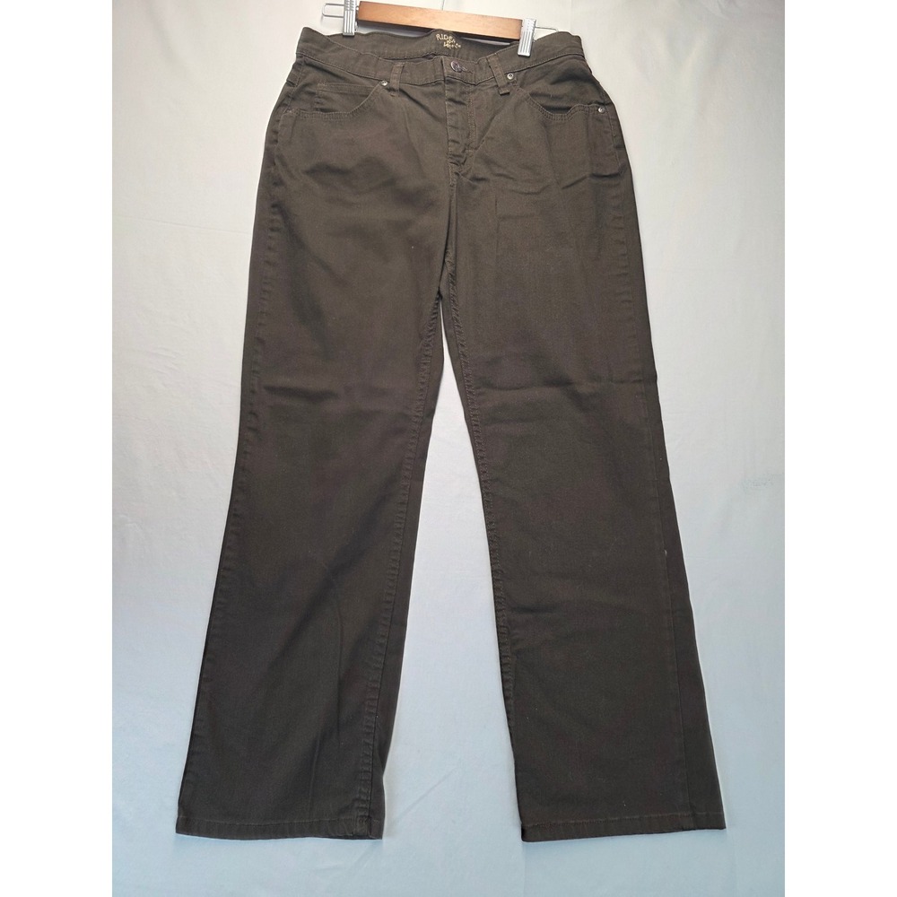 Riders by Lee Womens 12P Brown Straight Leg Pants Mid Rise Stretch 130N243